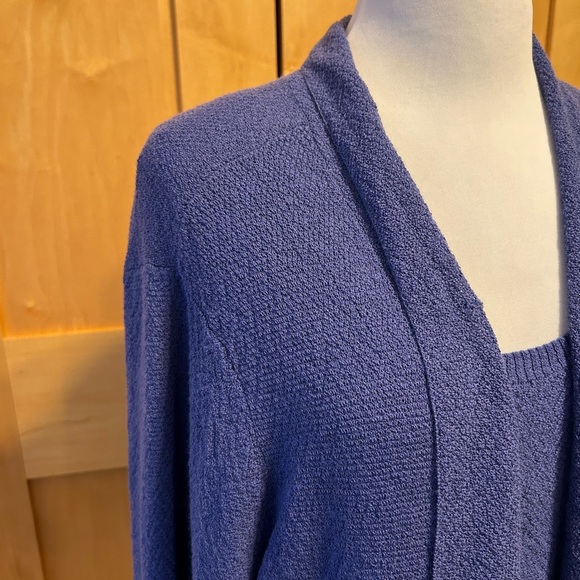 Eileen Fisher Blue 3X Sweater Set Cardigan Shell - Picture 2 of 16